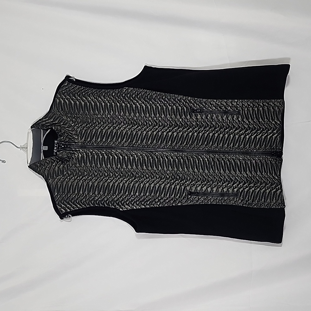 J' ENVIE New York Full Zip Vest Black Size 10